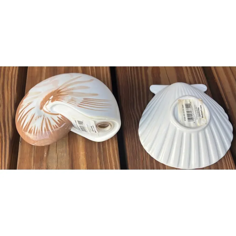 Tiger NAUTILUS SHELL Toothbrush Holder Better Homes & Gardens Beach Ocean Lot 2